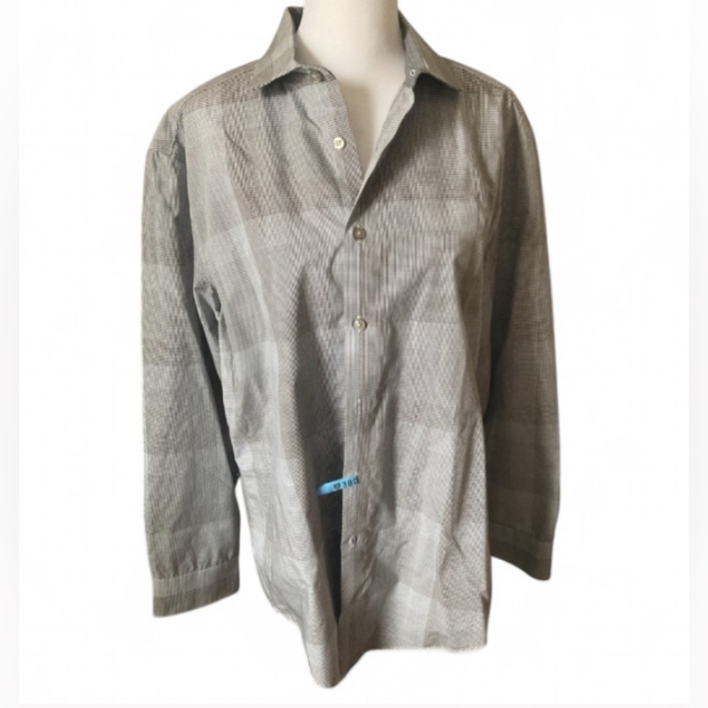Calvin Klein mens Gray slim fit button down shirt size 16